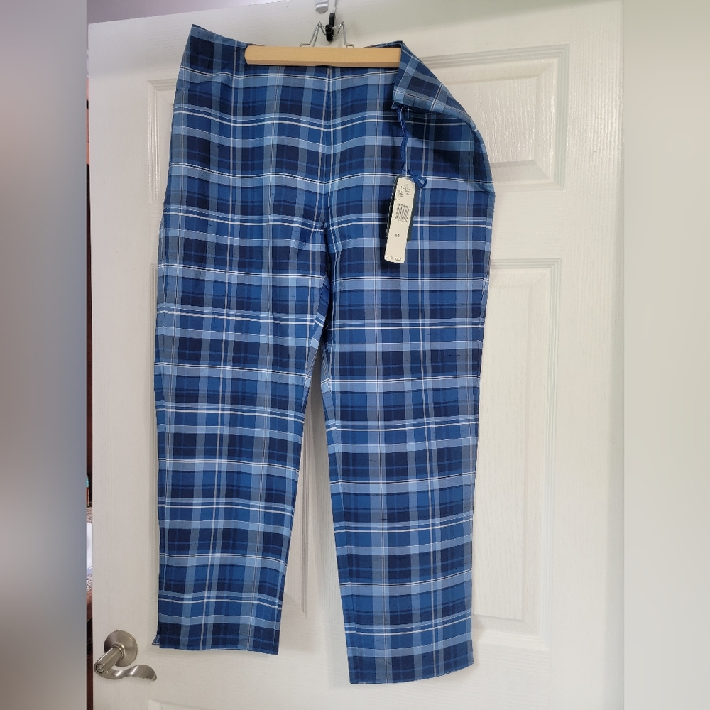 Ralph Lauren Women's Blue Plaid Chinos